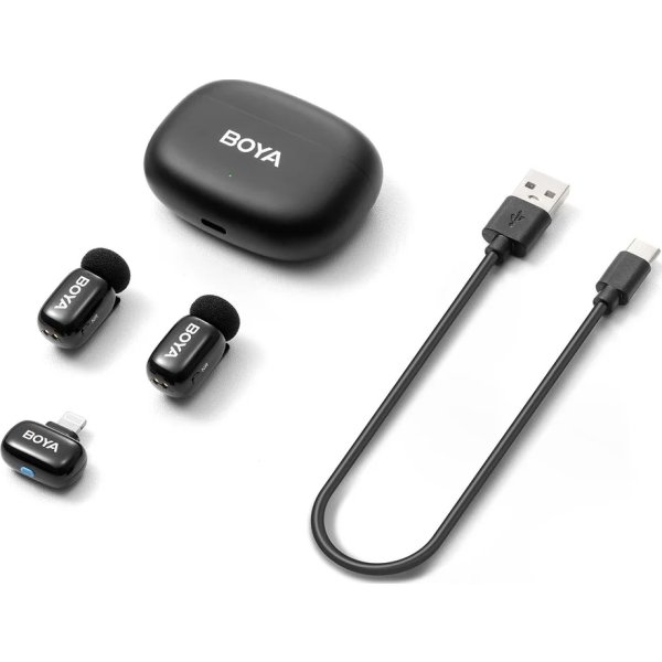 BOYA 2x Mini Mikrofon, trådløs, AI, 2,4GHz
