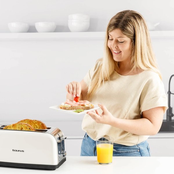 TAURUS Brødrister, Vintage, Lang, Cream-farvet