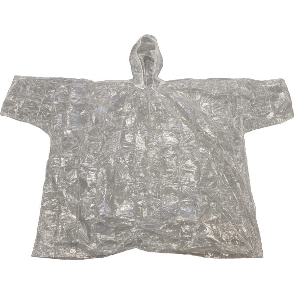 Regnslag Poncho m/hætte og snortræk | One-Size
