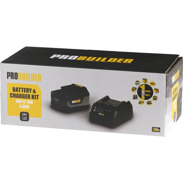 Probuilder Oplader+Batteri 4.0Ah 18V