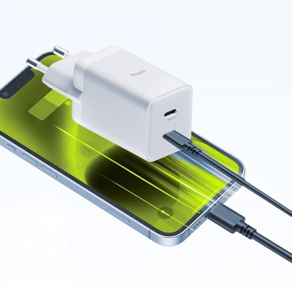 Allity Oplader, 2x USB-C, 45W - Hvid