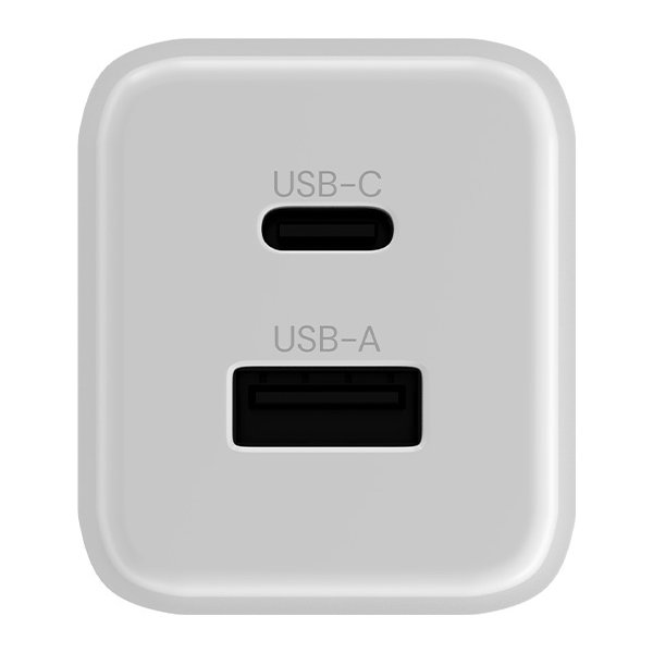 Allity Oplader, 1x USB-C, 1x USB-A, 45W - Hvid