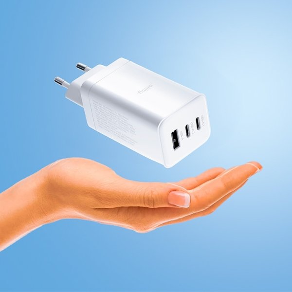 Allity Oplader, 2x USB-C, 1x USB-A, 65W - Hvid