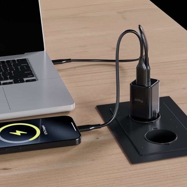 Allity Oplader, 1x USB-C, 1x USB-A, 30W - sort