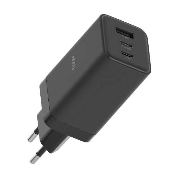 Allity 2x USB-C, 1x USB-A, 65W - Sort