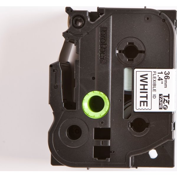 Brother TZe labeltape, 36 mm x 8 m, sort/hvid