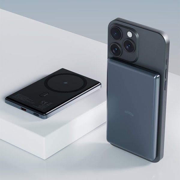 Allity Powerbank, trådløs - 20W, 5000 mAh - Grå