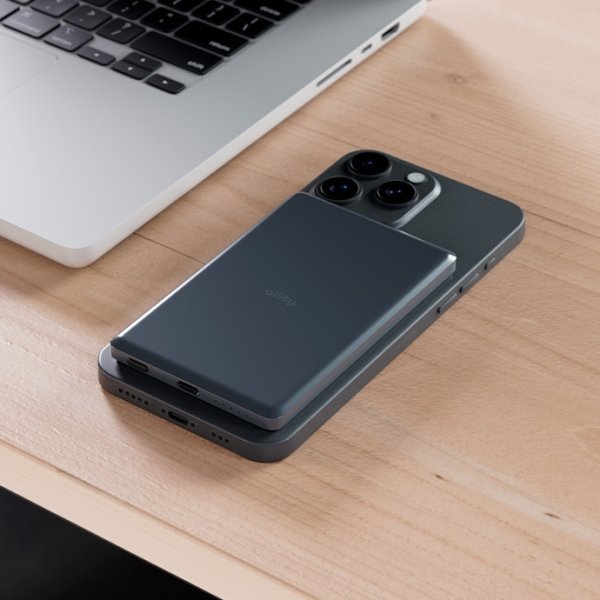 Allity Powerbank, trådløs - 20W, 5000 mAh - Grå