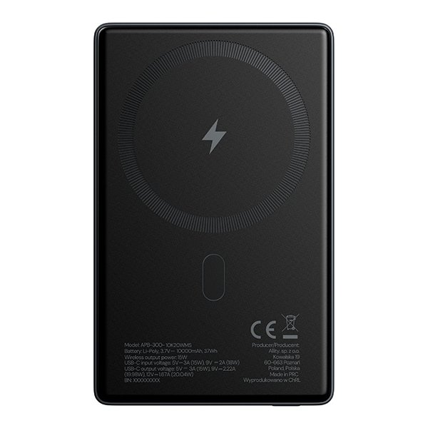 Allity Trådløs powerbank, 20W, 10000 mAh - Grå