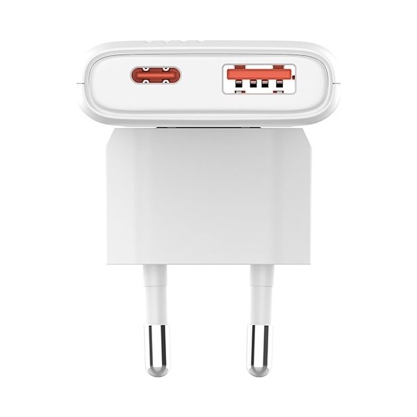 Allity Oplader, 1x USB-C, 1x USB-A, 65W - Hvid