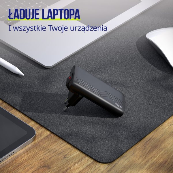 Allity Oplader, 1x USB-C, 1x USB-A, 65W - Sort