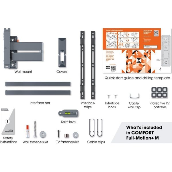 Vogel*s TV-vægbeslag, sort - full motion