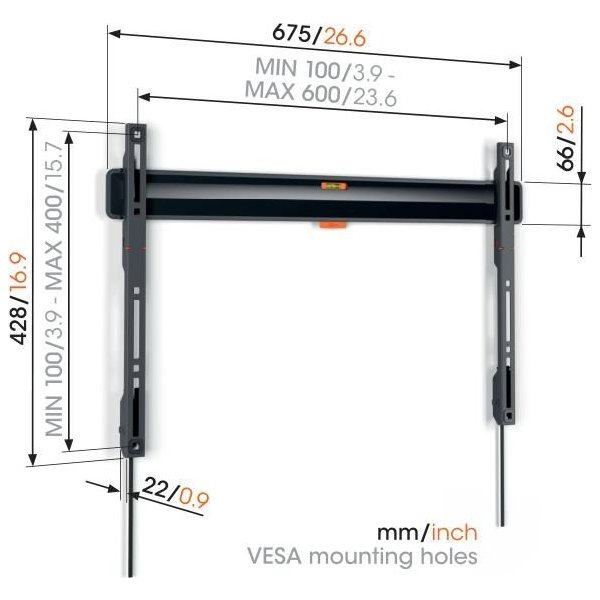 Vogel's TV-vægbeslag, sort - TVM 3605