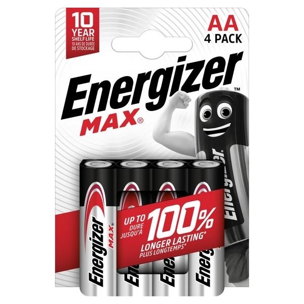 Energizer Alkaline Max AA batterier, 4 stk.
