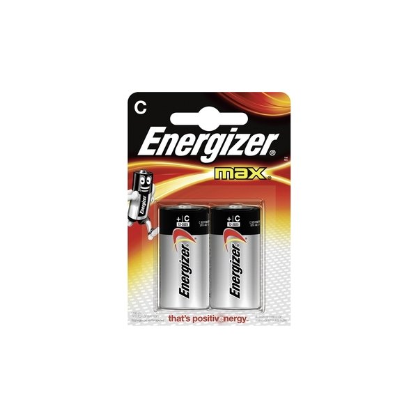Energizer Max Alkaline C batteri, 2 stk.