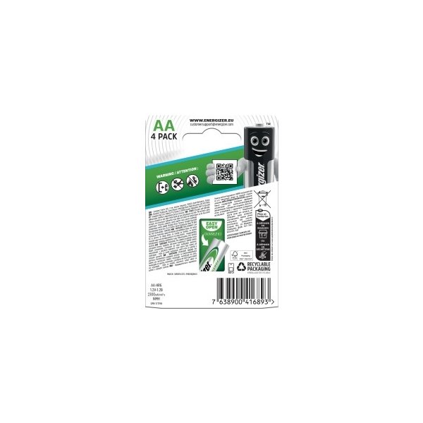 Energizer Rechargeable Extreme AA batteri, 4 stk.