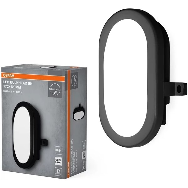 Osram LED-væglampe, sort - 6W, 4000K