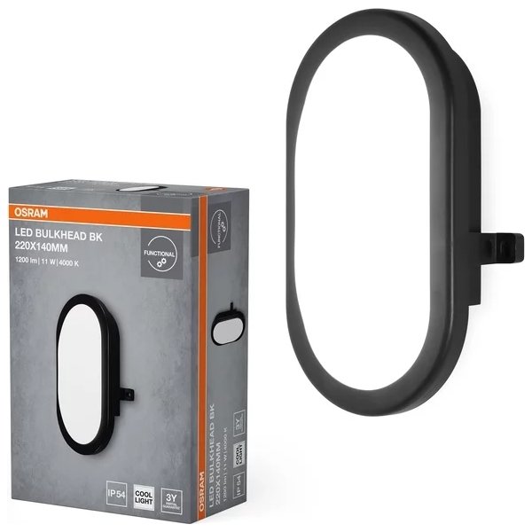 Osram LED-væglampe, sort - 11W, 4000K