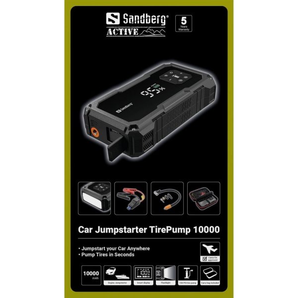 Sandberg Batteristarter til bil - TirePump 10000