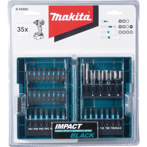 Makita Bitssæt m/35 dele, Impact Black