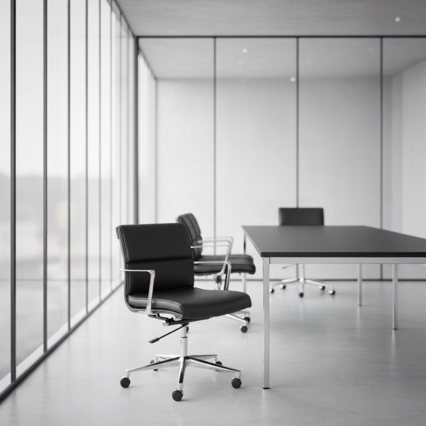 Elva konferencestol, sort/krom