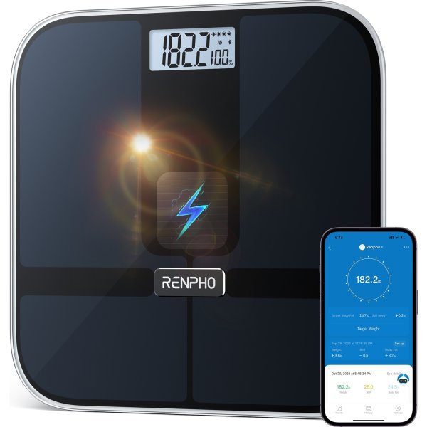 RENPHO Elis Solar 2 Smart Body vægt, sort