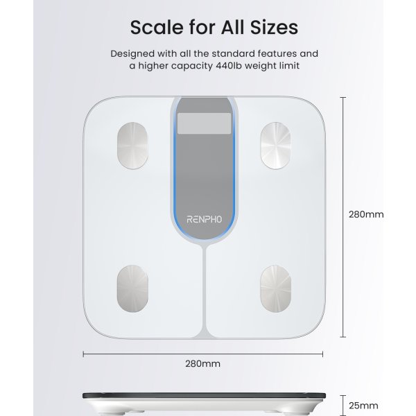 RENPHO Elis 1C Smart Body vægt, hvid
