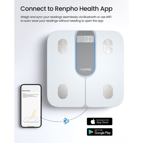 RENPHO Elis 1C Smart Body vægt, hvid