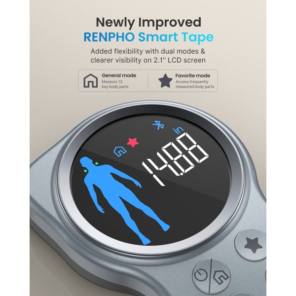 RENPHO Smart Tape Measure+ Large Round Screen