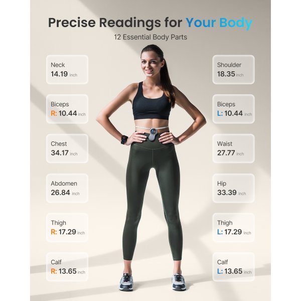 RENPHO Smart Tape Measure+ Large Round Screen