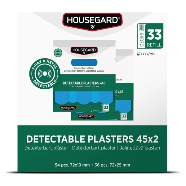 Housegard Detekterbare plastre (2x45 stk)