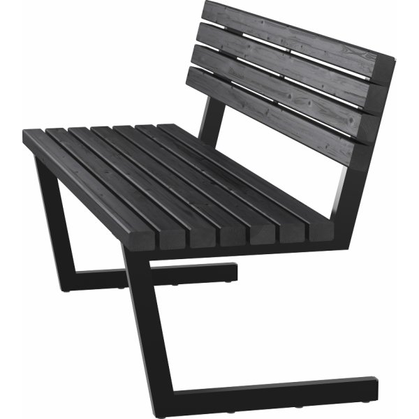 Plus Relax Bænk, 150 cm, Sort