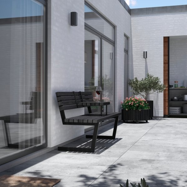 Plus Relax Bænk med hængebord, 150 cm, Sort