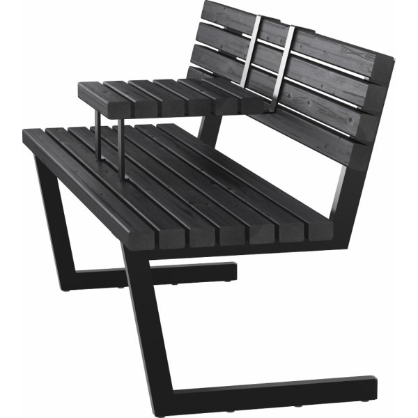 Plus Relax Bænk med hængebord, 150 cm, Sort