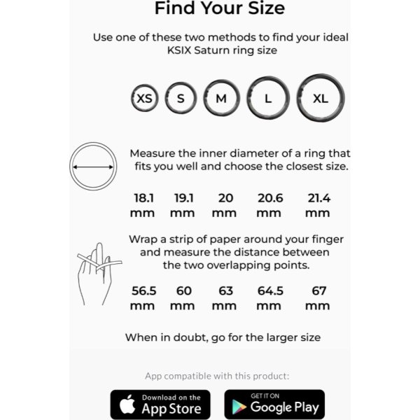 KSIX SMARTRING Black Size Medium (61,5)