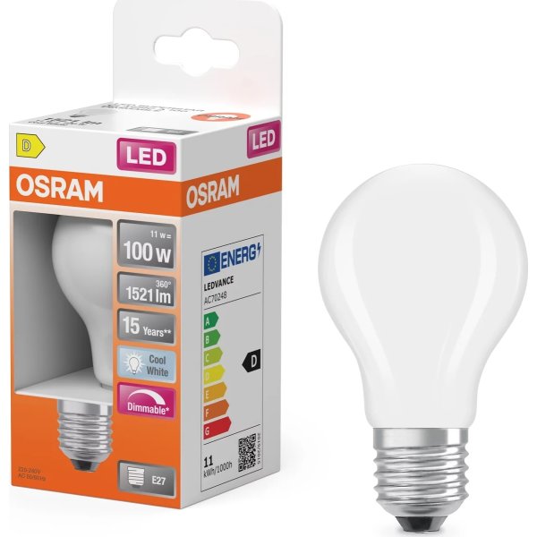 Osram Superstar LED pære, E27, 11 W, 4.000 K