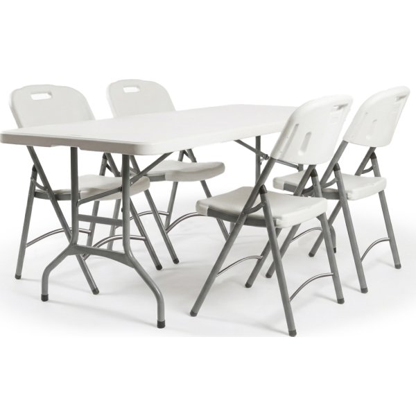 Park klapbord L150xB76xH74 cm, hvid/grå