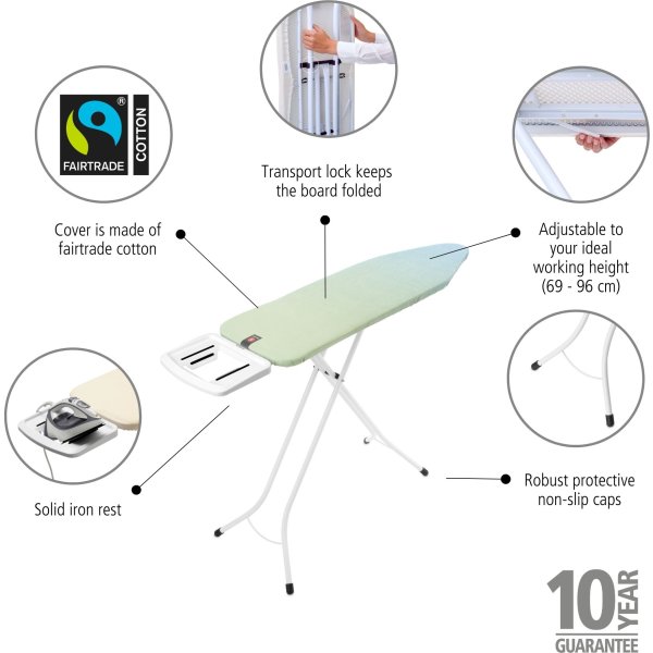 Brabantia Strygebræt B, 124x38 cm, cotton flower