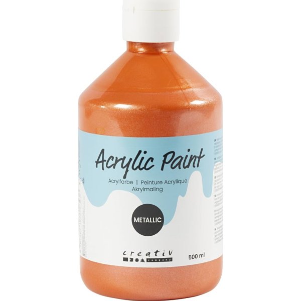 A'Color Akrylmaling, 500 ml, metallic, orange 