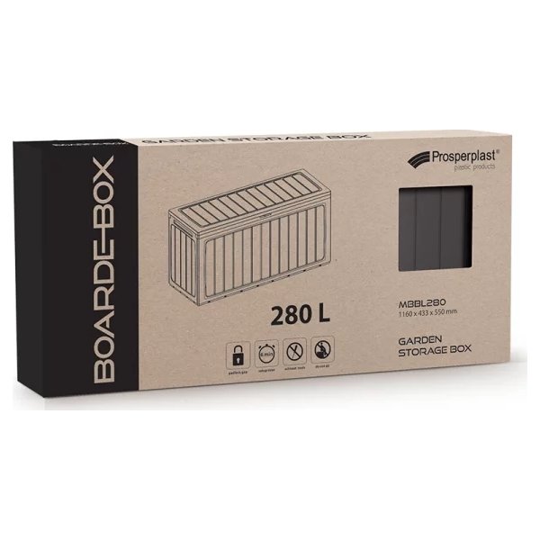 Hyndeboks Classic, plast, antracit, 116x43,3x55 cm