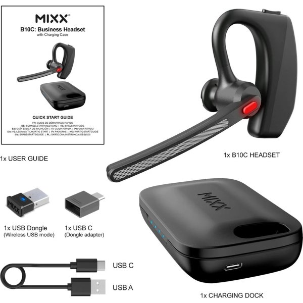 Mixx Headset Mono B10c Opladningsbase Dongle UC