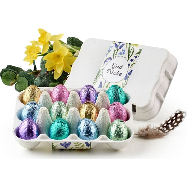 Æggebakke med 12 stk indpakkede luksusæg, 100 g