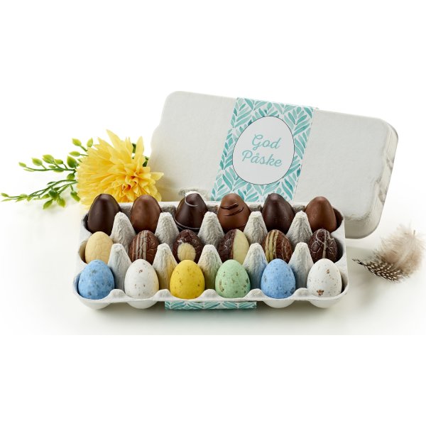 Æggebakke med 18 stk. blandede påskeæg, 180 g