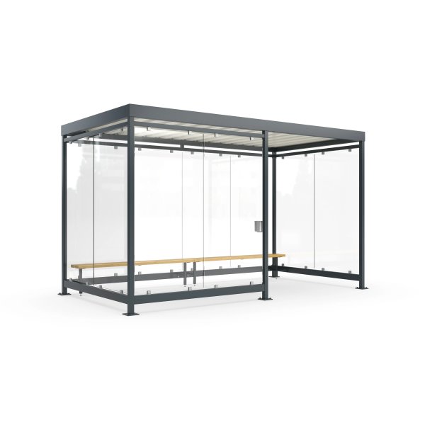 Köln Rygeskur m/bænk+askebæger, K4 d/b, forankring