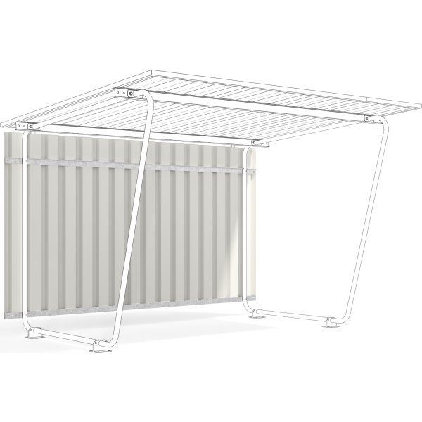 Siegen Bagpanel til cykelskur, S17, grå-hvid