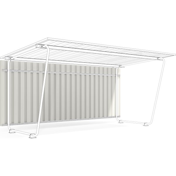 Siegen Bagpanel til cykelskur, S18, grå-hvid