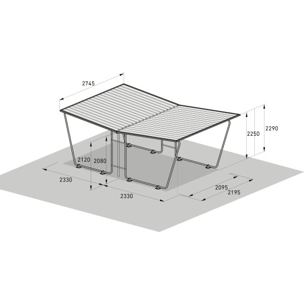 Siegen Cykelskur dobbeltside, S26, til forankring