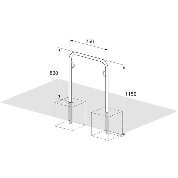Trust Cykelstativ 10, 75x115x4,8 mm, til støbning