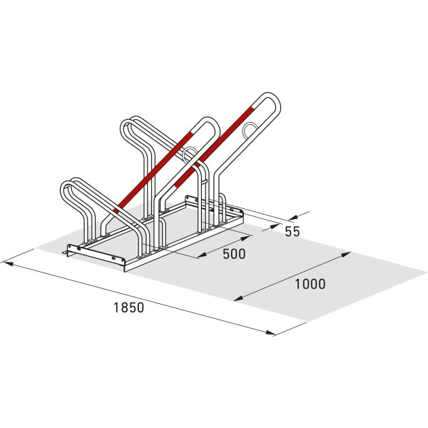 2500 XBF Cykelstativ, 2502, 2 cykler