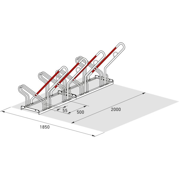 2500 XBF Cykelstativ, 2504, 4 cykler